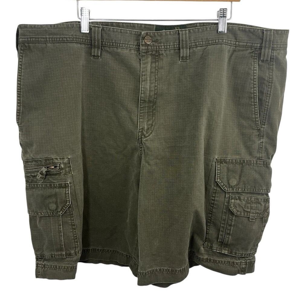 Eddie Bauer Cargo Shorts Men 44 Khaki Olive Green Hiking Preppy Outdoor Grunge